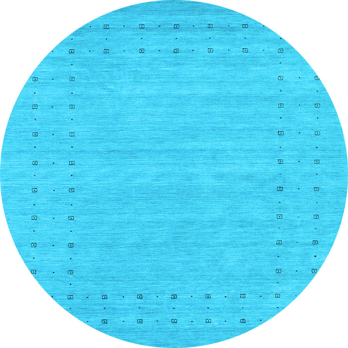 Round Abstract Light Blue Contemporary Rug, con2308lblu