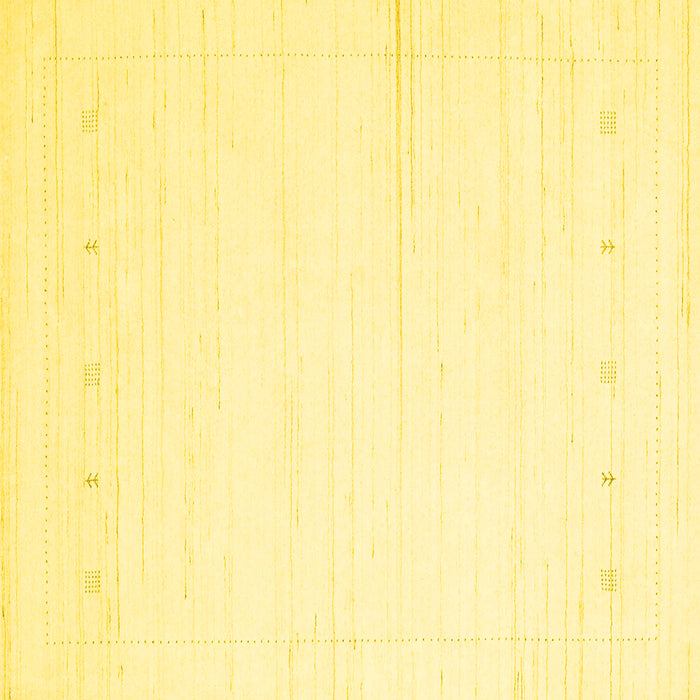 Square Machine Washable Solid Yellow Modern Rug, wshcon2309yw
