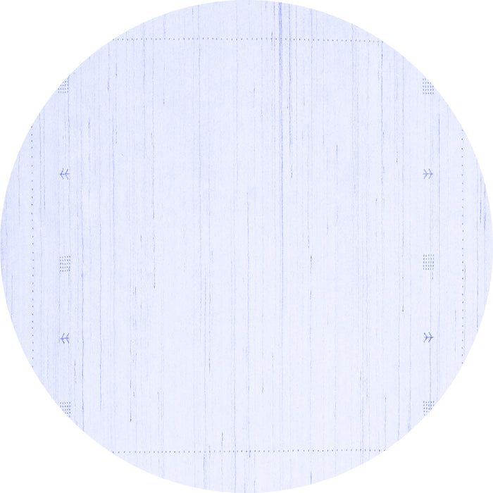 Round Solid Blue Modern Rug, con2309blu