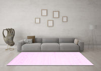 Machine Washable Solid Pink Modern Rug, wshcon2309pnk