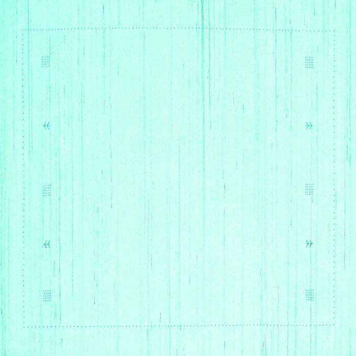 Square Machine Washable Solid Turquoise Modern Area Rugs, wshcon2309turq