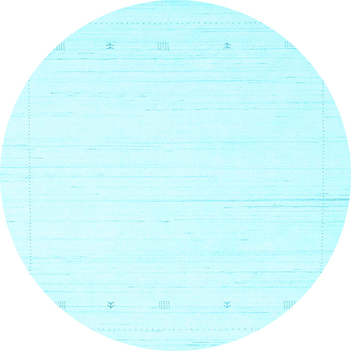 Round Solid Light Blue Modern Rug, con2309lblu