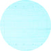 Round Solid Light Blue Modern Rug, con2309lblu