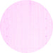 Round Solid Pink Modern Rug, con2309pnk