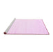 Sideview of Machine Washable Solid Pink Modern Rug, wshcon2309pnk