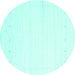 Round Solid Turquoise Modern Rug, con2309turq