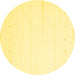 Round Solid Yellow Modern Rug, con2309yw