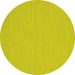 Round Abstract Yellow Contemporary Rug, con230yw