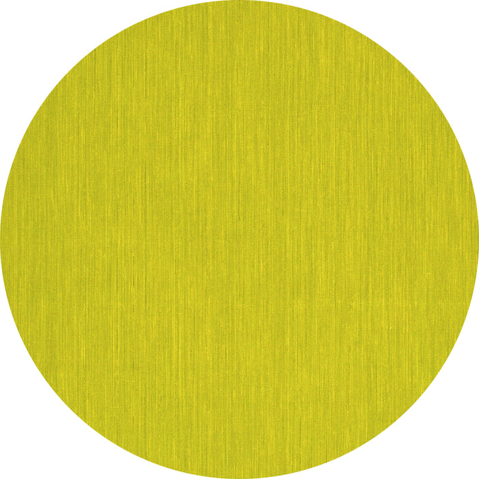 Round Machine Washable Abstract Yellow Contemporary Rug, wshcon230yw