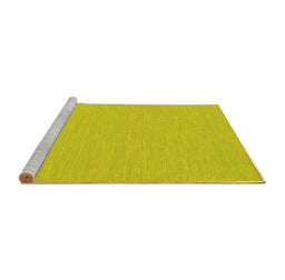 Sideview of Machine Washable Abstract Yellow Contemporary Rug, wshcon230yw