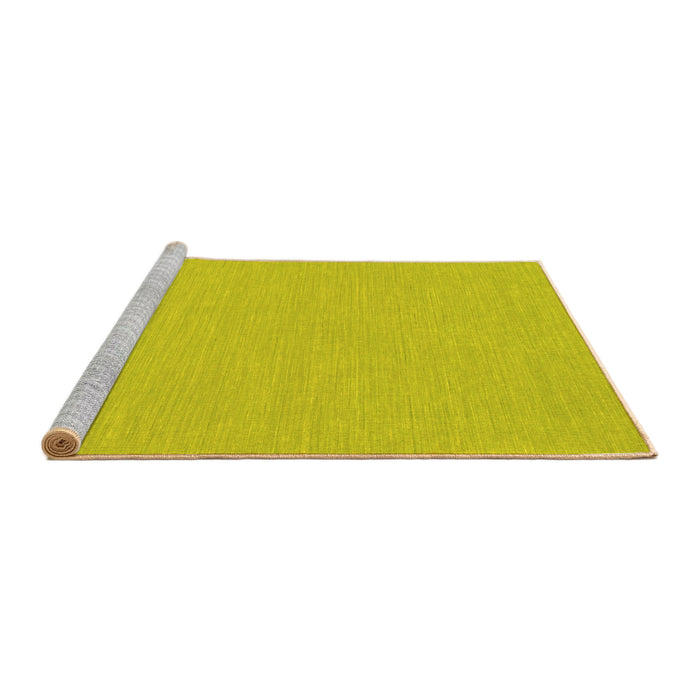 Sideview of Machine Washable Abstract Yellow Contemporary Rug, wshcon230yw