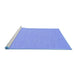 Sideview of Machine Washable Abstract Blue Contemporary Rug, wshcon230blu