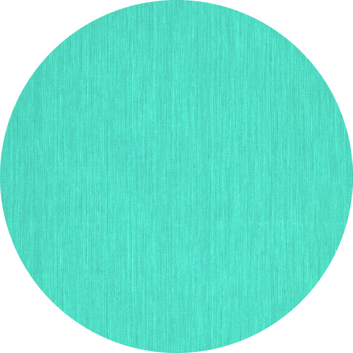 Round Machine Washable Abstract Turquoise Contemporary Area Rugs, wshcon230turq