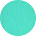 Round Machine Washable Abstract Turquoise Contemporary Area Rugs, wshcon230turq