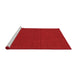 Serging Thickness of Machine Washable Contemporary Red Rug, wshcon231