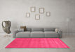 Machine Washable Abstract Pink Contemporary Rug in a Living Room, wshcon2310pnk