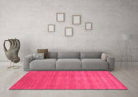 Machine Washable Abstract Pink Contemporary Rug, wshcon2310pnk