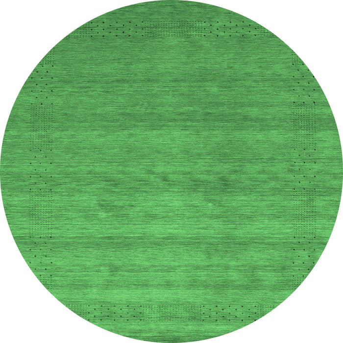Round Abstract Emerald Green Contemporary Rug, con2310emgrn