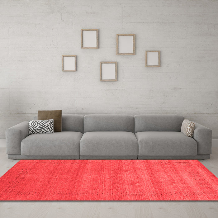 Contemporary Red Washable Rugs