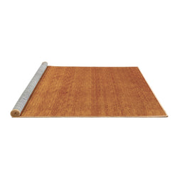 Sideview of Machine Washable Abstract Brown Contemporary Rug, wshcon2310brn