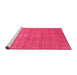 Sideview of Machine Washable Abstract Pink Contemporary Rug, wshcon2310pnk