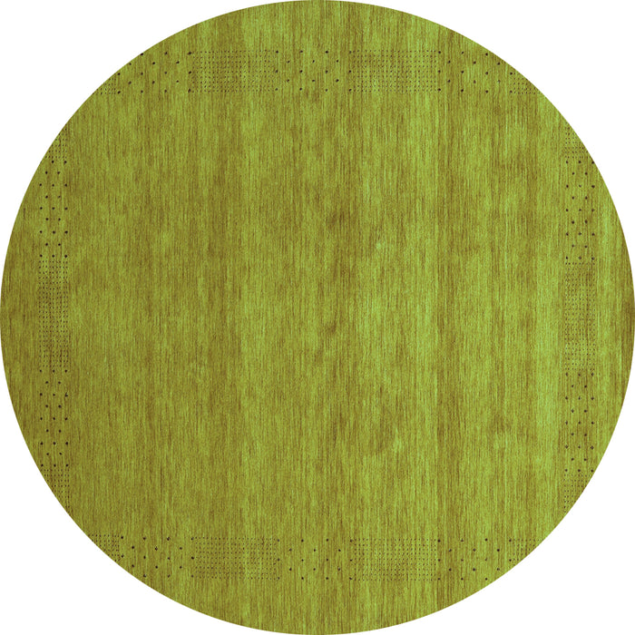 Round Machine Washable Abstract Turquoise Contemporary Area Rugs, wshcon2310turq