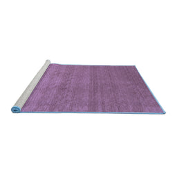 Sideview of Machine Washable Abstract Blue Contemporary Rug, wshcon2310blu