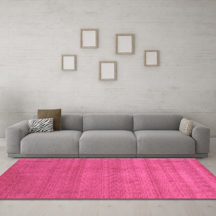 Machine Washable Abstract Purple Contemporary Area Rugs in a Living Room, wshcon2310pur