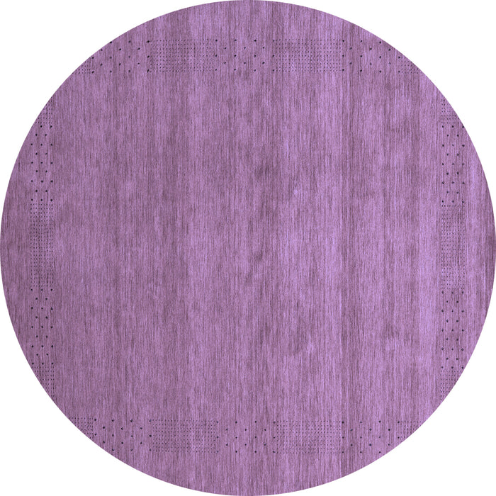 Round Abstract Blue Contemporary Rug, con2310blu