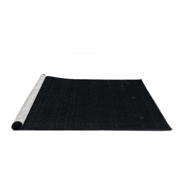 Serging Thickness of Machine Washable Contemporary Black Rug, wshcon2311