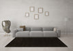 Machine Washable Abstract Brown Contemporary Rug in a Living Room,, wshcon2311brn