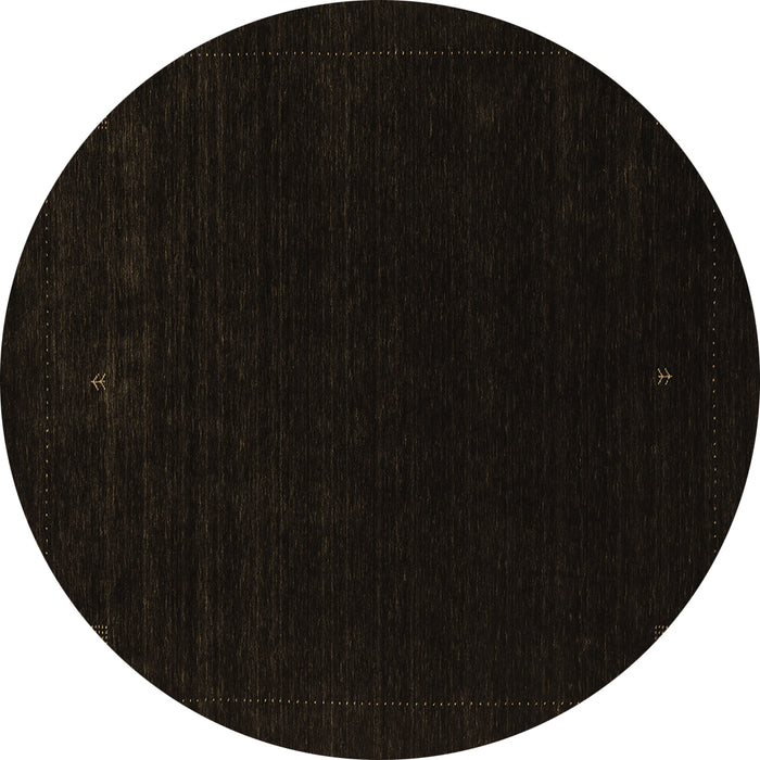 Round Abstract Brown Contemporary Rug, con2311brn