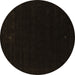 Round Abstract Brown Contemporary Rug, con2311brn