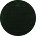 Round Machine Washable Abstract Emerald Green Contemporary Area Rugs, wshcon2311emgrn