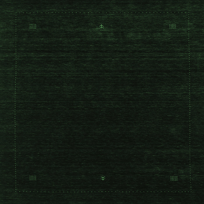 Square Machine Washable Abstract Emerald Green Contemporary Area Rugs, wshcon2311emgrn