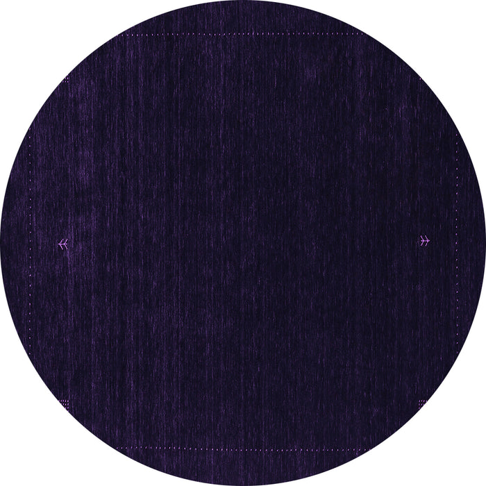Round Abstract Purple Contemporary Rug, con2311pur