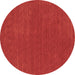 Round Abstract Brown Contemporary Rug, con2312brn