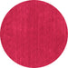 Round Machine Washable Abstract Pink Contemporary Rug, wshcon2312pnk