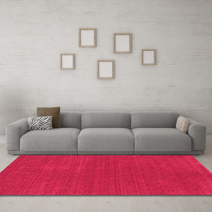 Machine Washable Abstract Pink Contemporary Rug in a Living Room, wshcon2312pnk