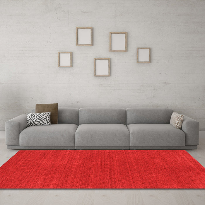 Machine Washable Abstract Orange Contemporary Area Rugs in a Living Room, wshcon2312org