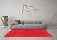 Machine Washable Abstract Red Contemporary Rug, wshcon2312red