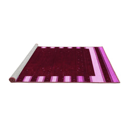Sideview of Machine Washable Abstract Pink Contemporary Rug, wshcon2313pnk