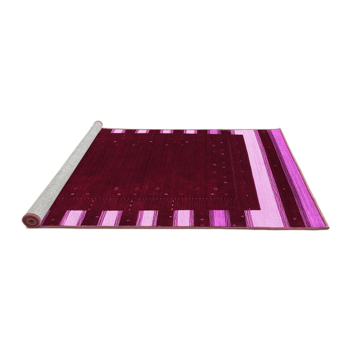 Sideview of Machine Washable Abstract Pink Contemporary Rug, wshcon2313pnk