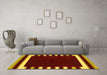 Machine Washable Abstract Yellow Contemporary Rug in a Living Room, wshcon2313yw