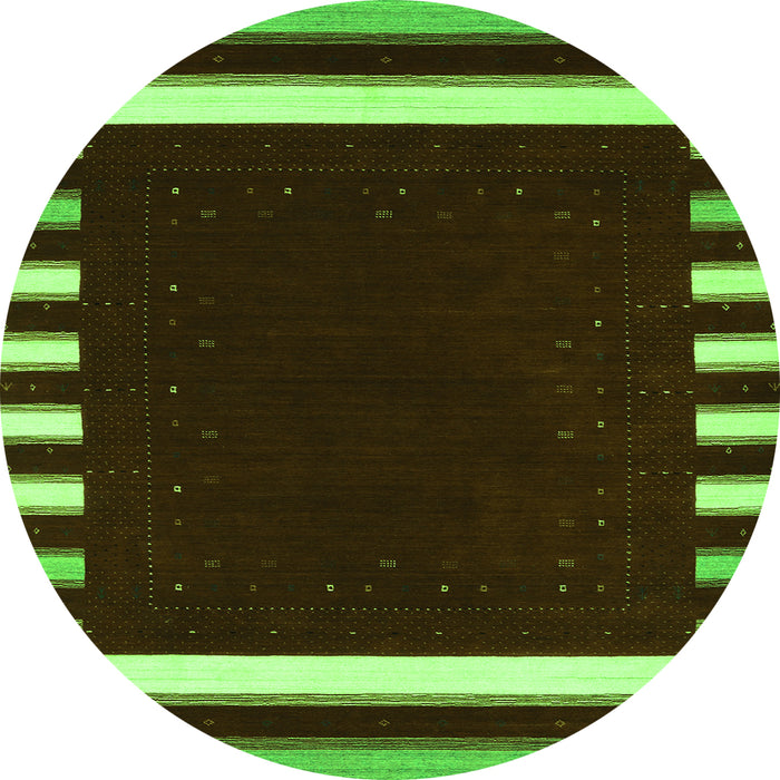 Square Abstract Green Contemporary Rug, con2313grn