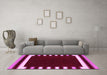 Machine Washable Abstract Pink Contemporary Rug in a Living Room, wshcon2313pnk