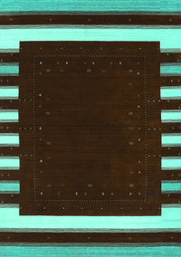 Abstract Turquoise Contemporary Rug, con2313turq