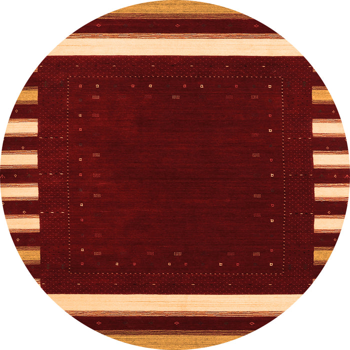 Square Abstract Orange Contemporary Rug, con2313org
