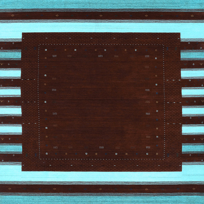 Square Abstract Light Blue Contemporary Rug, con2313lblu