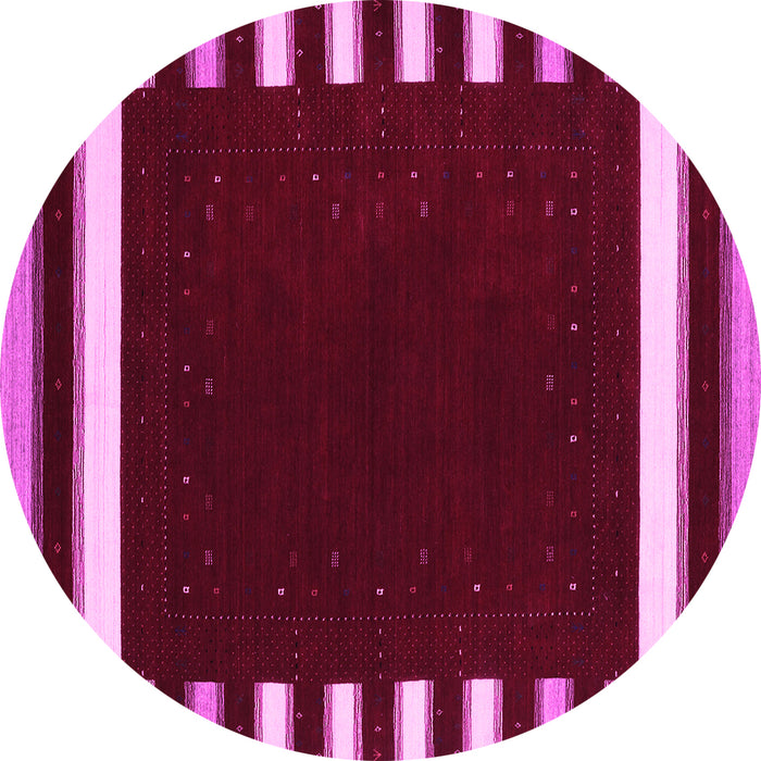 Round Abstract Pink Contemporary Rug, con2313pnk